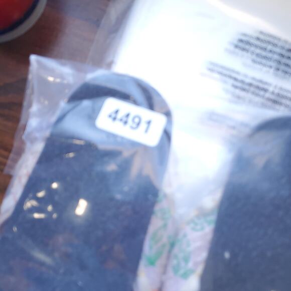 Free People Sandals Womens 6.5 37 Beige Embroidered Cross Strap Cork Slides Fish - Picture 10 of 10